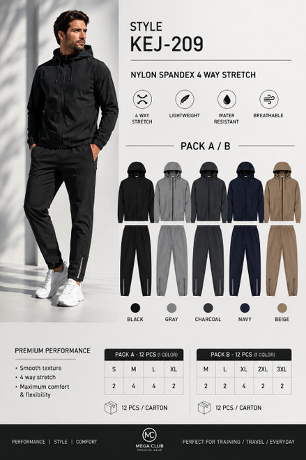 MEN'S NYLON STREACH SET KEJ-209