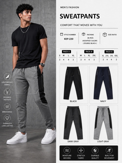 MEN'S OPEN BOTTOM FLEECE SWEATPANTS