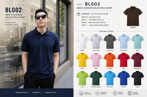 MEN’S FASHION SOLID POLO SHIRT BL002