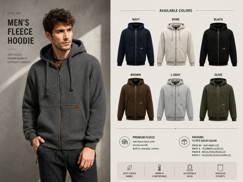 MEN'S FASHION HEAVY  HOODY  FULL ZIP Q04