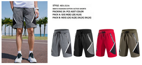 MEN'S COTTON ACTIVE  SHORTS KES-2136