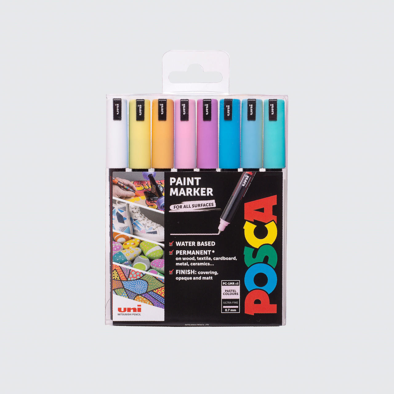 Bâtonnet Pastel POSCA Pastel KPA100 Rouge Foncé - Cire Et Huile, Pigments Intenses - Pour Papier, Bois, Verre, Toile… - Précision Et Couleurs Lumineuses