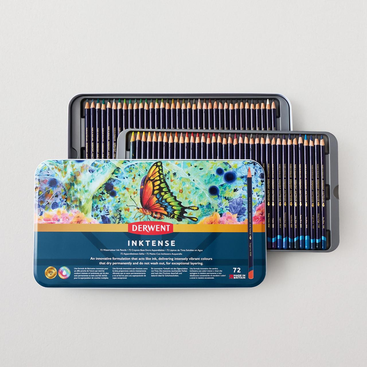 ほぼ未使用Derwent Inktense 72色セット 水溶性色鉛筆 Derwent