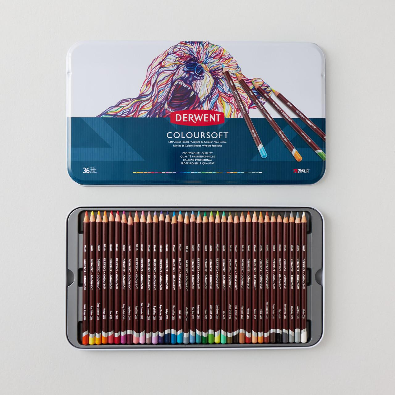 Derwent Coloursoft Tin Set of 36 | Cass Art