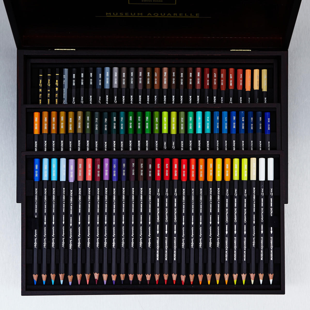 Caran D'Ache Color Pencil Set - Museum Aquarelle Watersoluable Colored  Pencil Set of 76 + 2 Technalo Pencils 