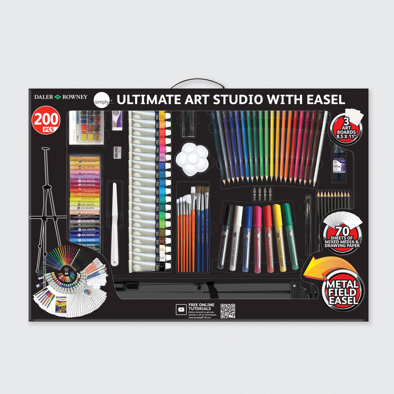 Daler Rowney Simply Ultimate Art Studio With Easel Assorted Set of