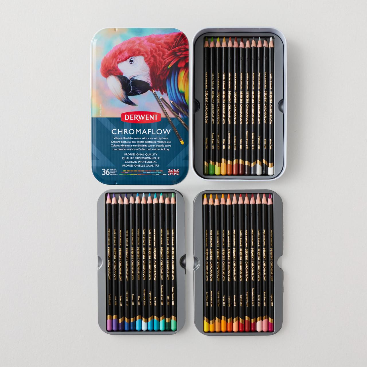 ディグラッセ　エポカ　3色セット Derwent Chromaflow Tin Assorted Colours Set of 36 | Cass Art