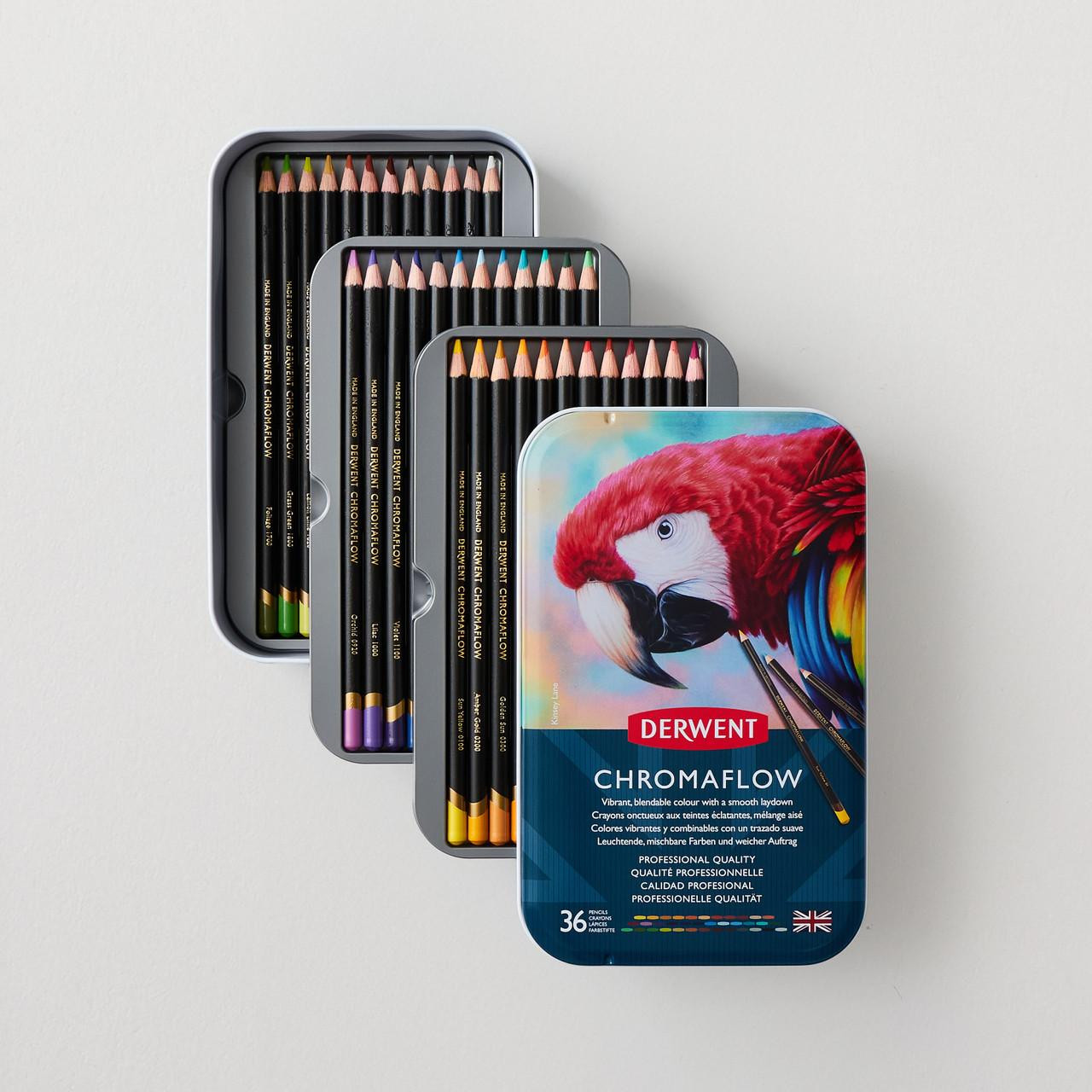 Derwent Chromaflow Tin Assorted Colours Set of 36 | Cass Art