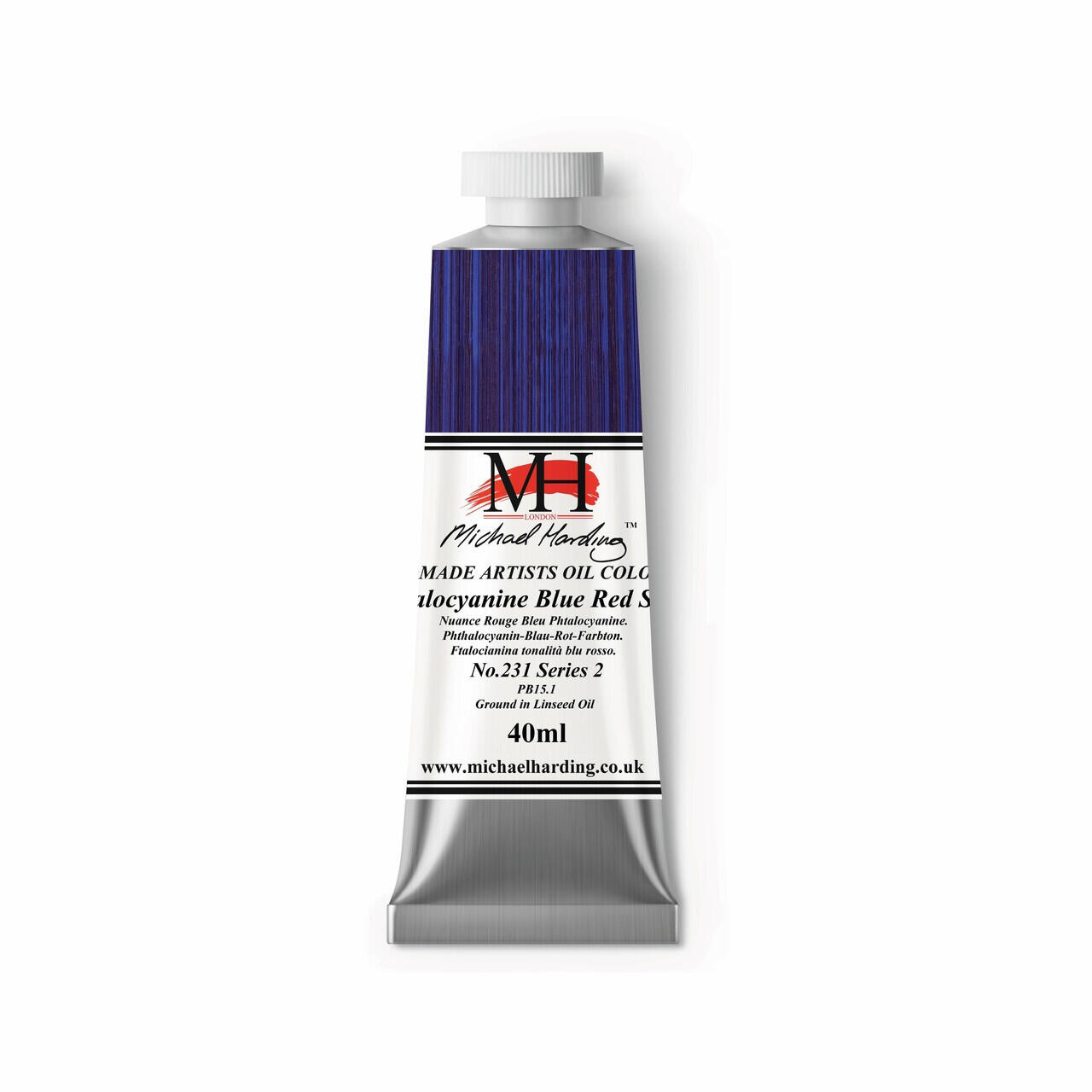 Michael Harding Oil Paint 40ml Phthalocyanine Blue Red Shade