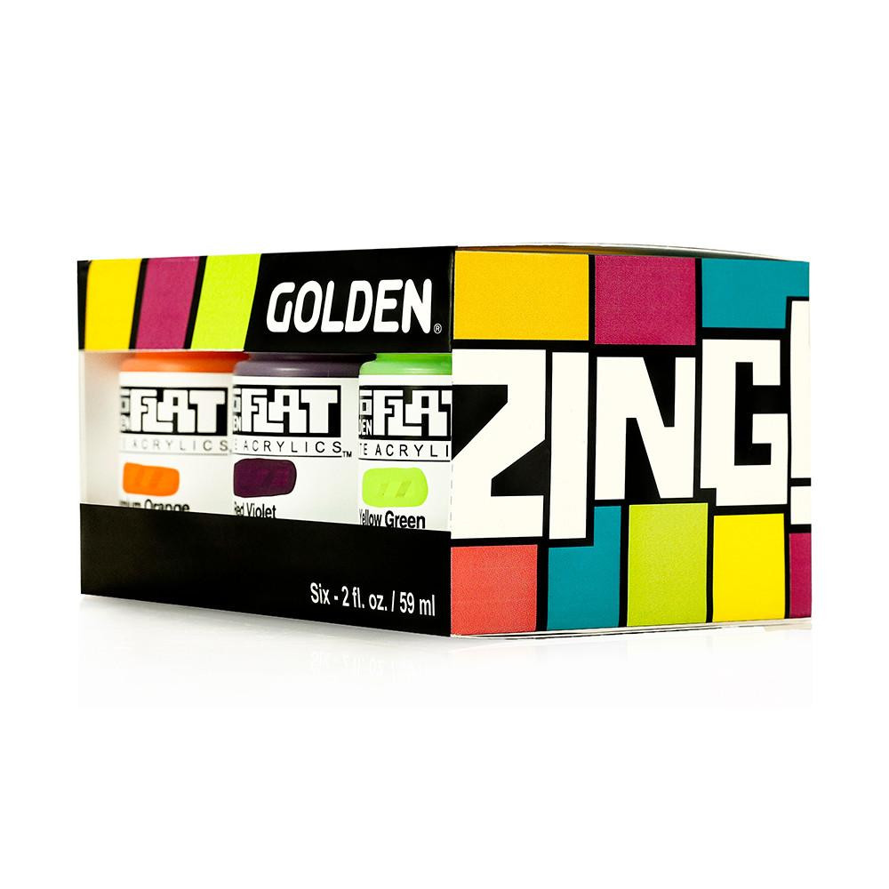 Golden SoFlat Acrylics Zing 59ml Assorted Colours Set of 6 | Cass Art