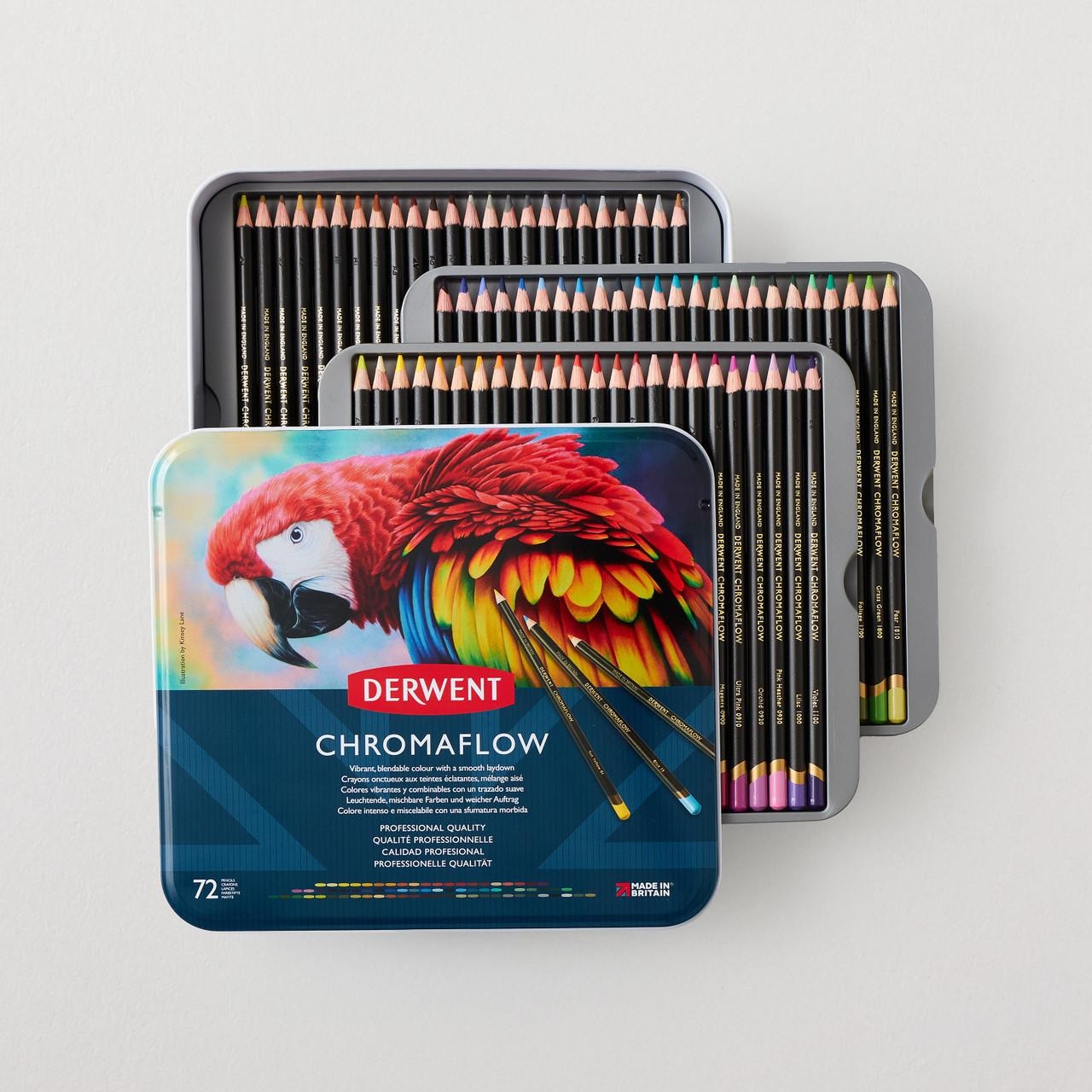 Derwent Chromaflow Tin Assorted Colours Set of 72 | Cass Art