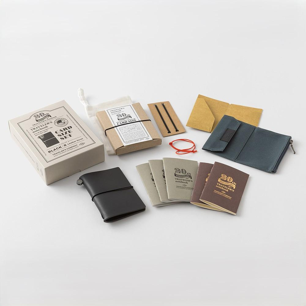 Traveler's Notebook Card Size 20th Anniversary Set Black | Cass Art