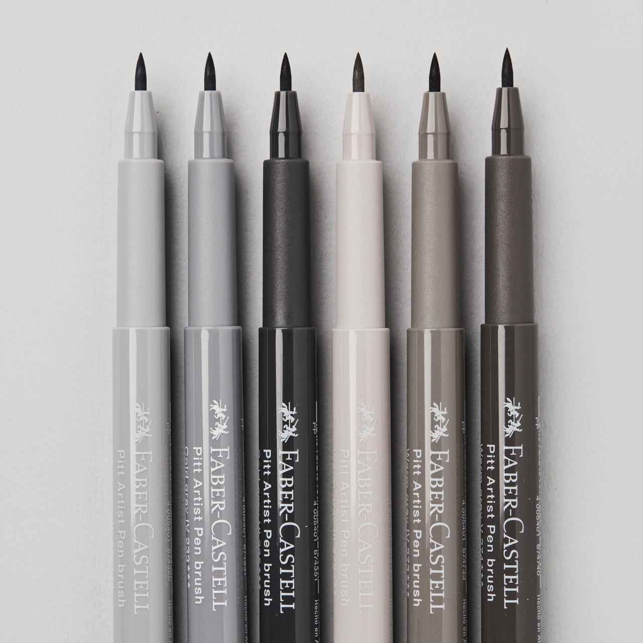Faber-Castell : Pitt : Artists Brush Pen : Set of 6 : Shades of Grey