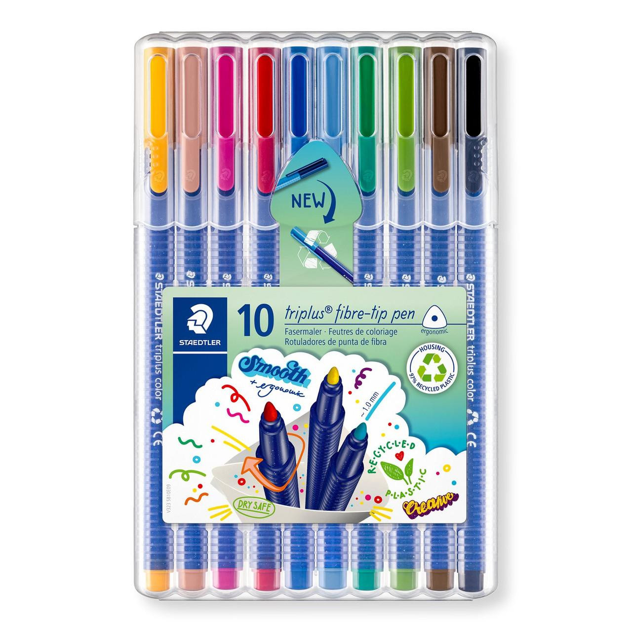 Staedtler Triplus Fibre Tip Set of 10 Assorted Colours Cass Art
