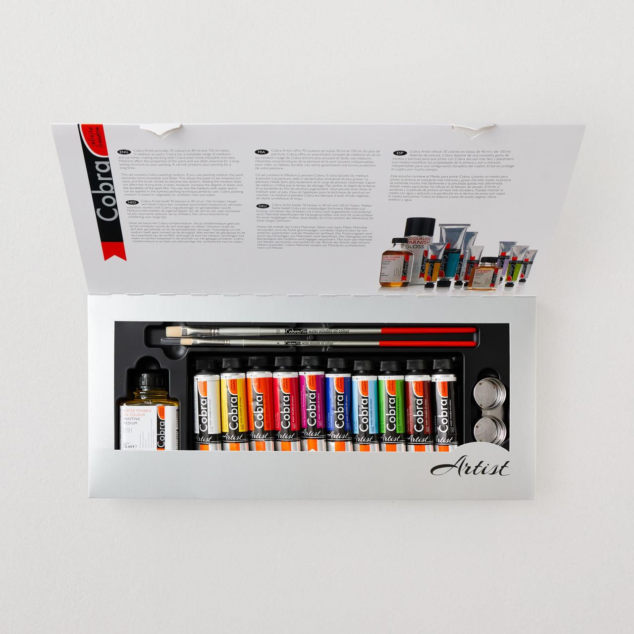 Cobra Set Peinture à L'Huile Artist - 5 Tubes X 40 Ml - Pour Débutants - Miscible à L'Eau