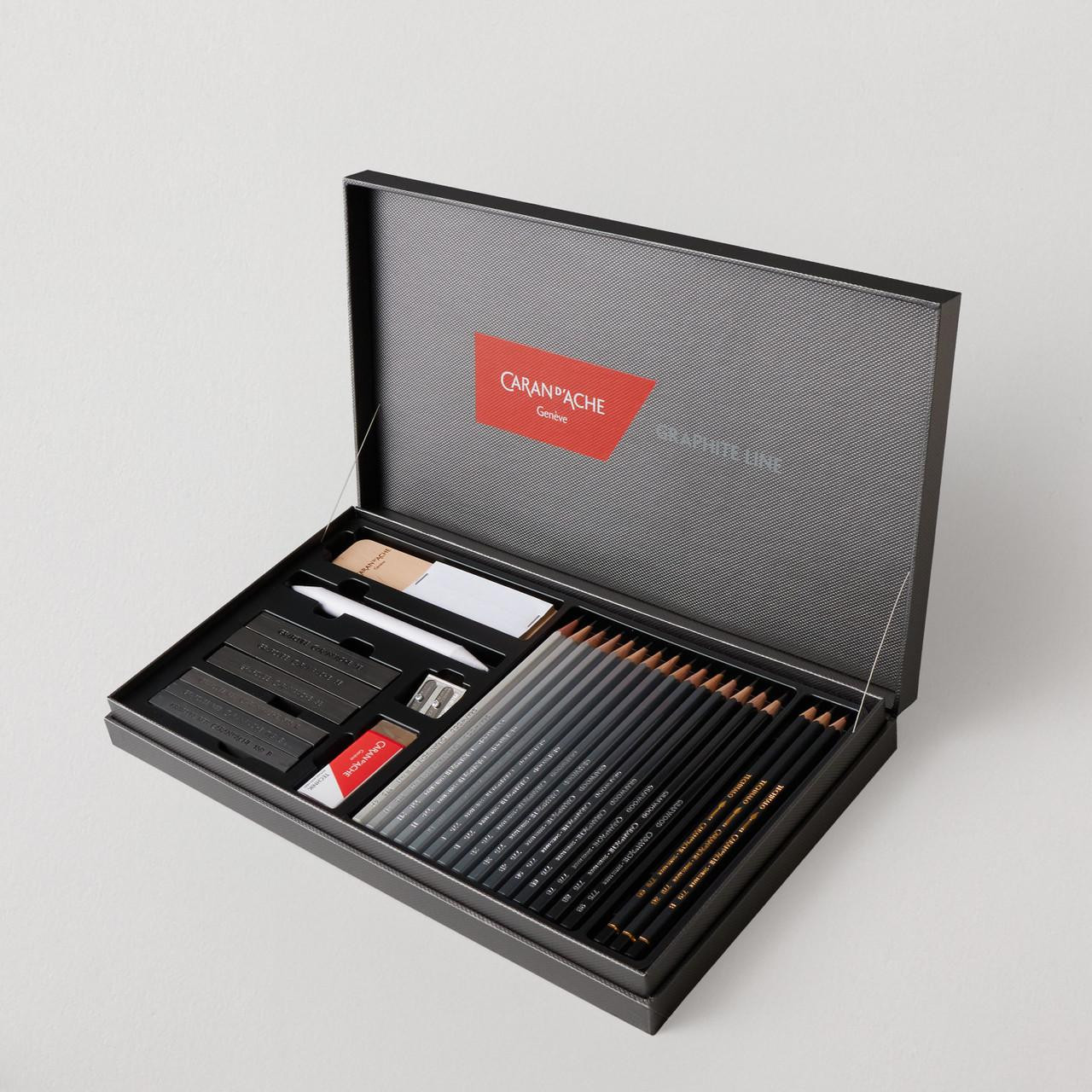 Caran D'ache Graphite Line Satin Gift Box Black Set | Cass Art