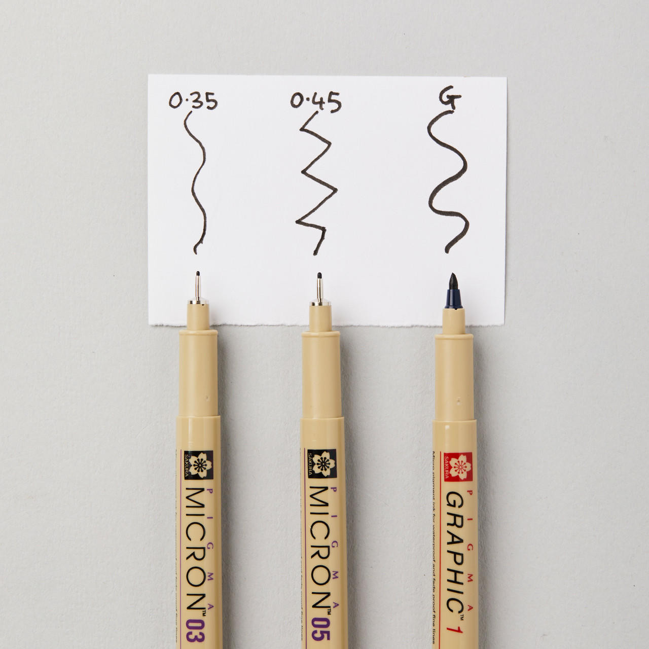 Pigma Micron Sakura Black Graphic Pen Set - 2 Stuks + 1 Kaart