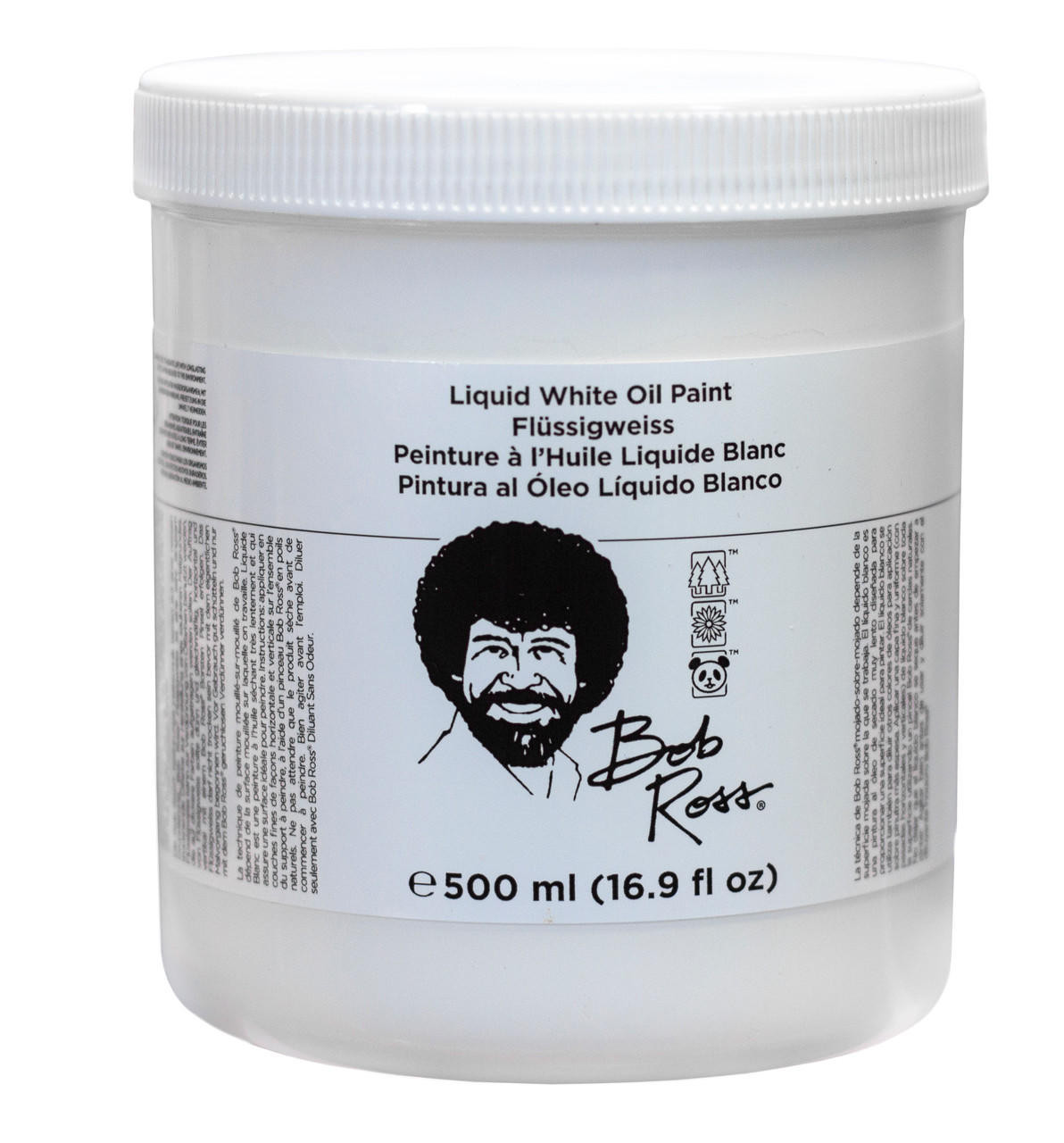 Bob Ross Liquid Base Coat White 500ml Cass Art
