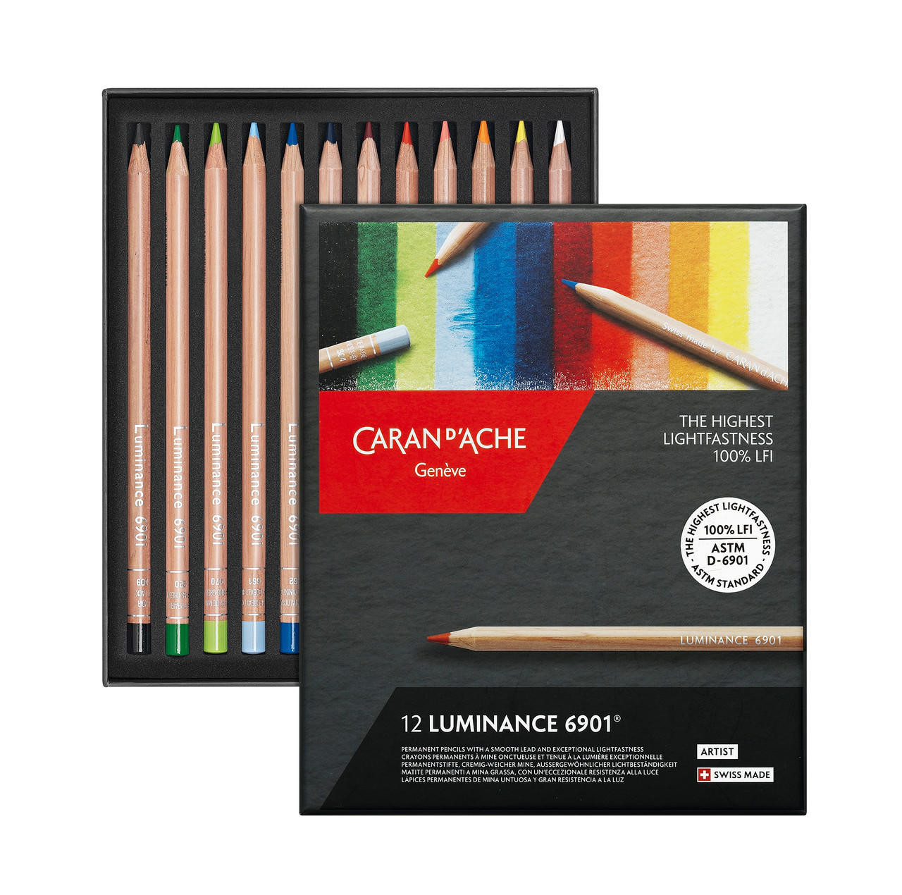 Caran D'ache Luminance 6901 Professional Colour Pencil Set of 12