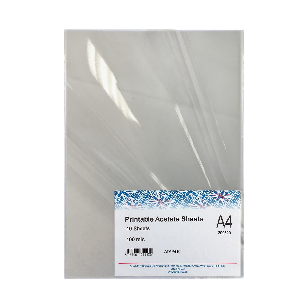 Seawhite A4 Printable Acetate Sheets - Seawhite A4 Printable Acetate Sheets Pack Of 10 71842.1716930533 