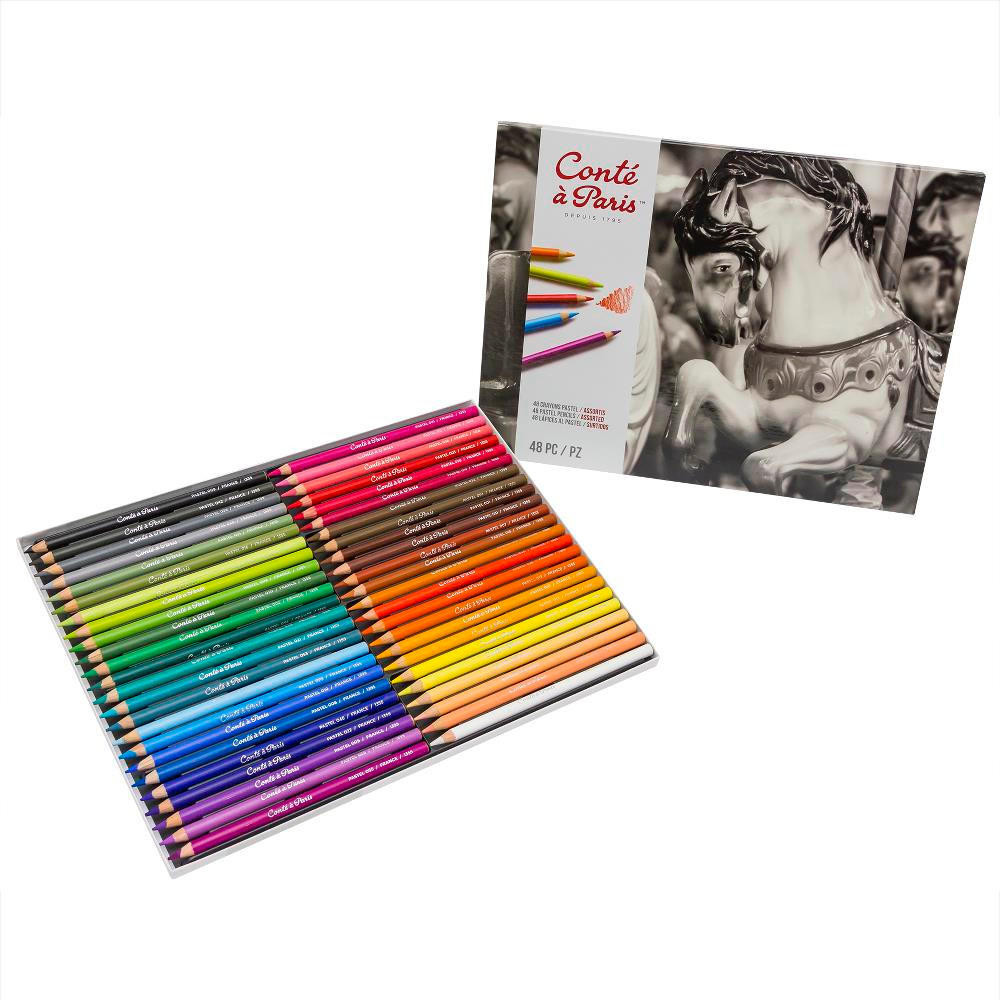 【新品未使用】Conté à Paris コンテ・ア・パリ 色鉛筆 48色セット Conte a Paris Pastel Pencil Assorted Colours Set of 48 | Cass Art
