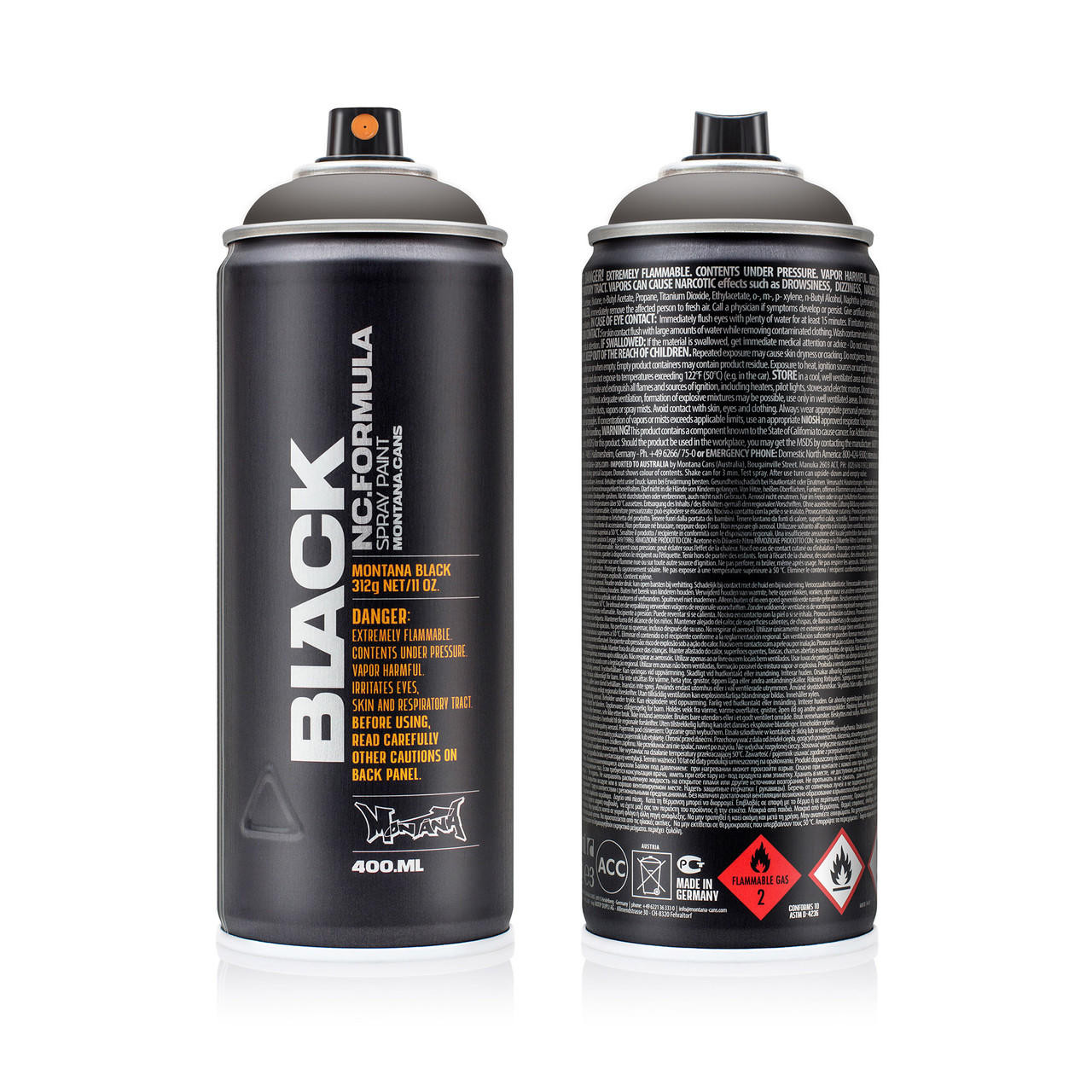 Montana BLACK Spray Paint 400ml BLK 7360 Slate | Cass Art