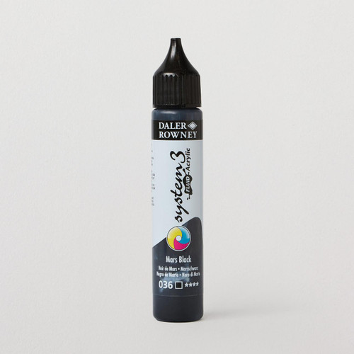  Daler Rowney System 3 Fluid Acrylic 29.5ml Mars Black 