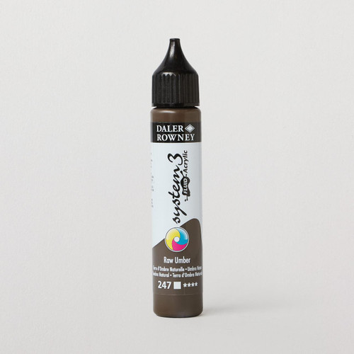  Daler Rowney System 3 Fluid Acrylic 29.5ml Raw Umber 