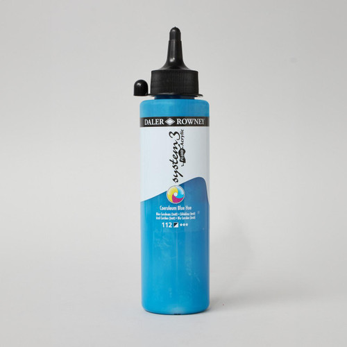  Daler Rowney System 3 Fluid Acrylic 250ml Coeruleum Blue Hue 