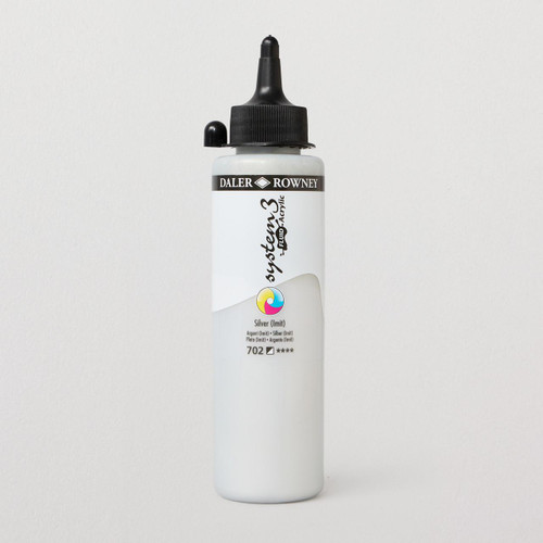  Daler Rowney System 3 Fluid Acrylic 250ml Silver Imit 