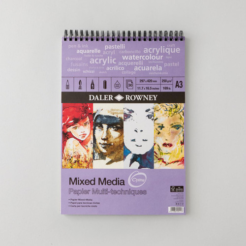  Daler Rowney Optima Mixed Media Spiral 250gsm 30 Sheets A3 