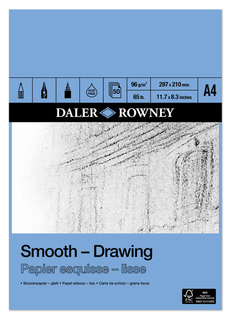  Daler Rowney A Series Smooth Drawing Pad 96gsm 50 sheets 