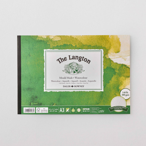  Daler Rowney The Langton Watercolour Pad 300gsm NOT (Cold Pressed) 12 SheetsA3 