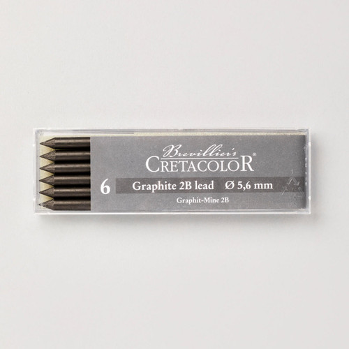  Cretacolor Leads Graphite Set of 6 2B Black 