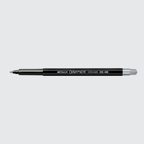  Caran D'ache Metallic Fibre Tip Pen  Silver 