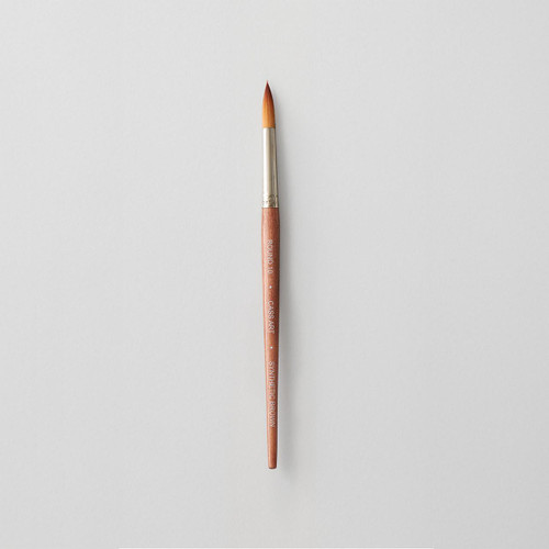  Cass Art Artists' Synthetic Brown Short Handle Brush Round Size 10 