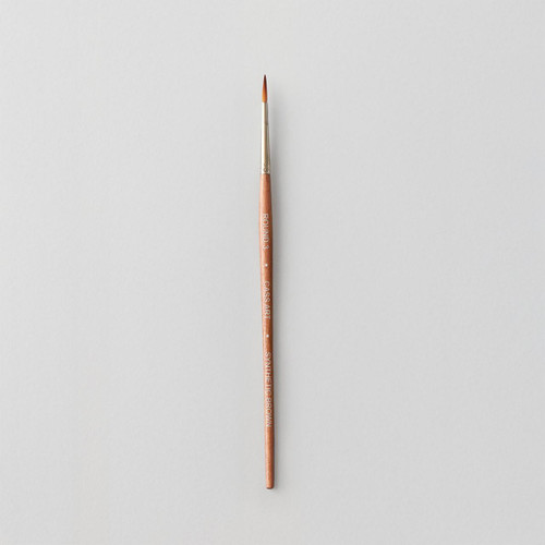  Cass Art Artists' Synthetic Brown Short Handle Brush Round Size 3 