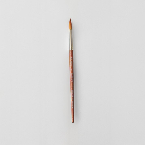  Cass Art Artists' Synthetic Brown Short Handle Brush Round Size 8 