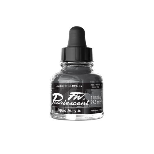  Daler Rowney FW Acrylic Artist Ink 29.5ml Pearlescent Black 