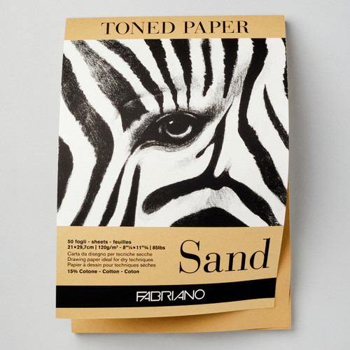 Fabriano Toned Paper Pad, Sand Color, 8.25" X 11.75", 50 Sheets - For Drawing, Sketching, Value Studies
