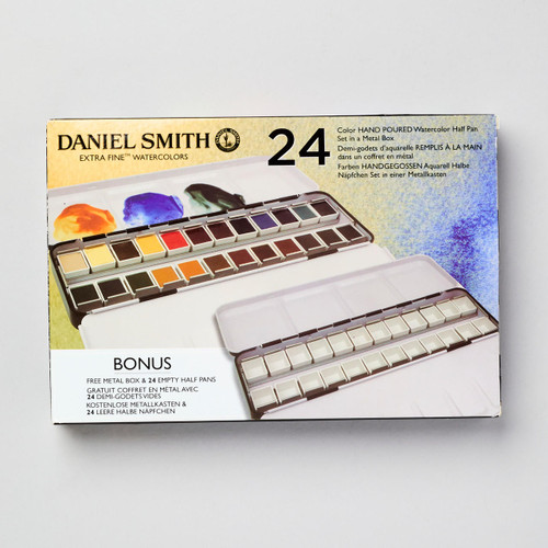 Daniel Smith Watercolor Half Pan Metal Box Set of 24