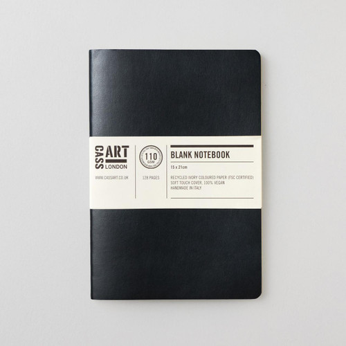  Cass Art Softbound Notebook 110gsm 128 Pages Blank A5 Black 
