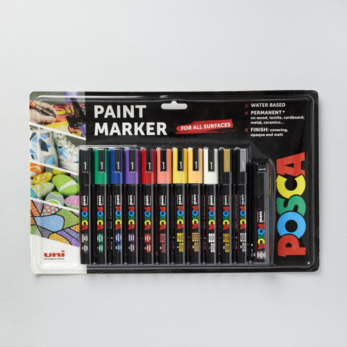  Posca Paint Marker PC-5M and PC-7M Assorted Colours Set of 12 