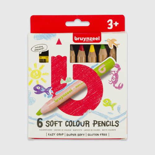  Bruynzeel Soft Colour Pencils Assorted Colours Set of 6 
