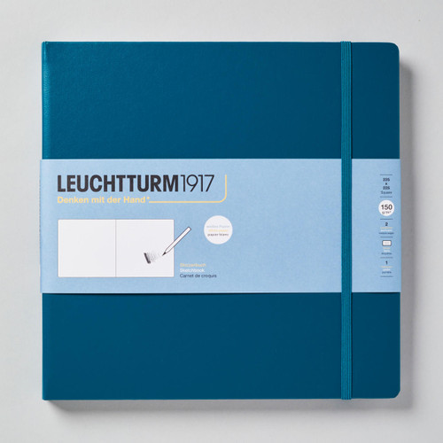  Leuchtturm1917 Sketchbook Square 112 Pages 22.5 cm x 22.5 cm Pacific Green 