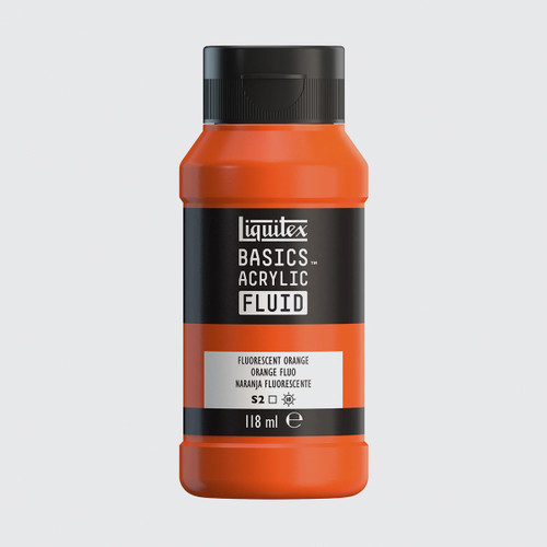  Liquitex Basics Acrylic Fluid 118ml Fluorescent Orange 