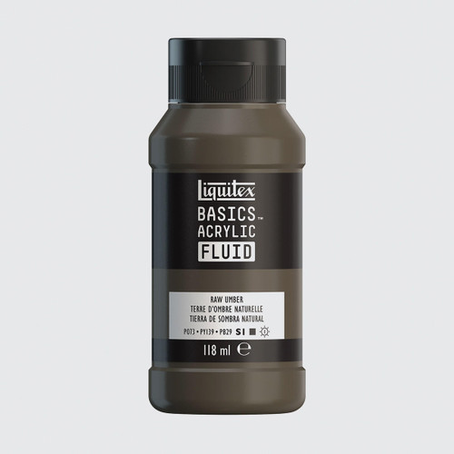  Liquitex Basics Acrylic Fluid 118ml Raw Umber 
