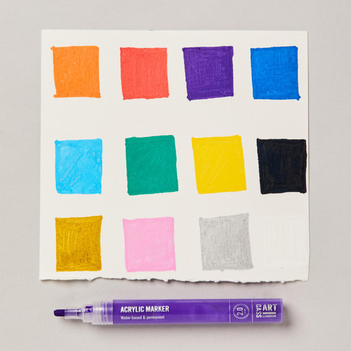 Cass Art Acrylic Markers Assorted Colours Set of 12 Cass Art