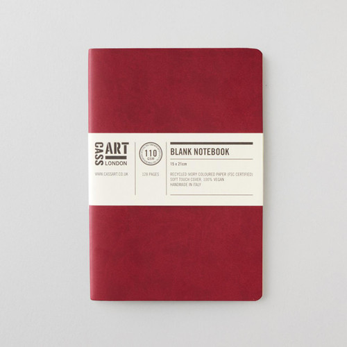  Cass Art Softbound Notebook 110gsm 128 Pages Blank A5 Red 