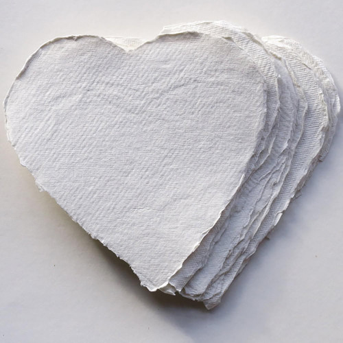  Khadi Paper Hearts 210gsm White Pack of 20 